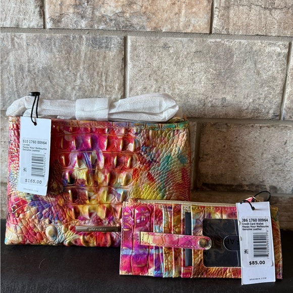 Brahmin Lorelei Embossed Handbag and Wallet- Happy Hour - Picture 2 of 7